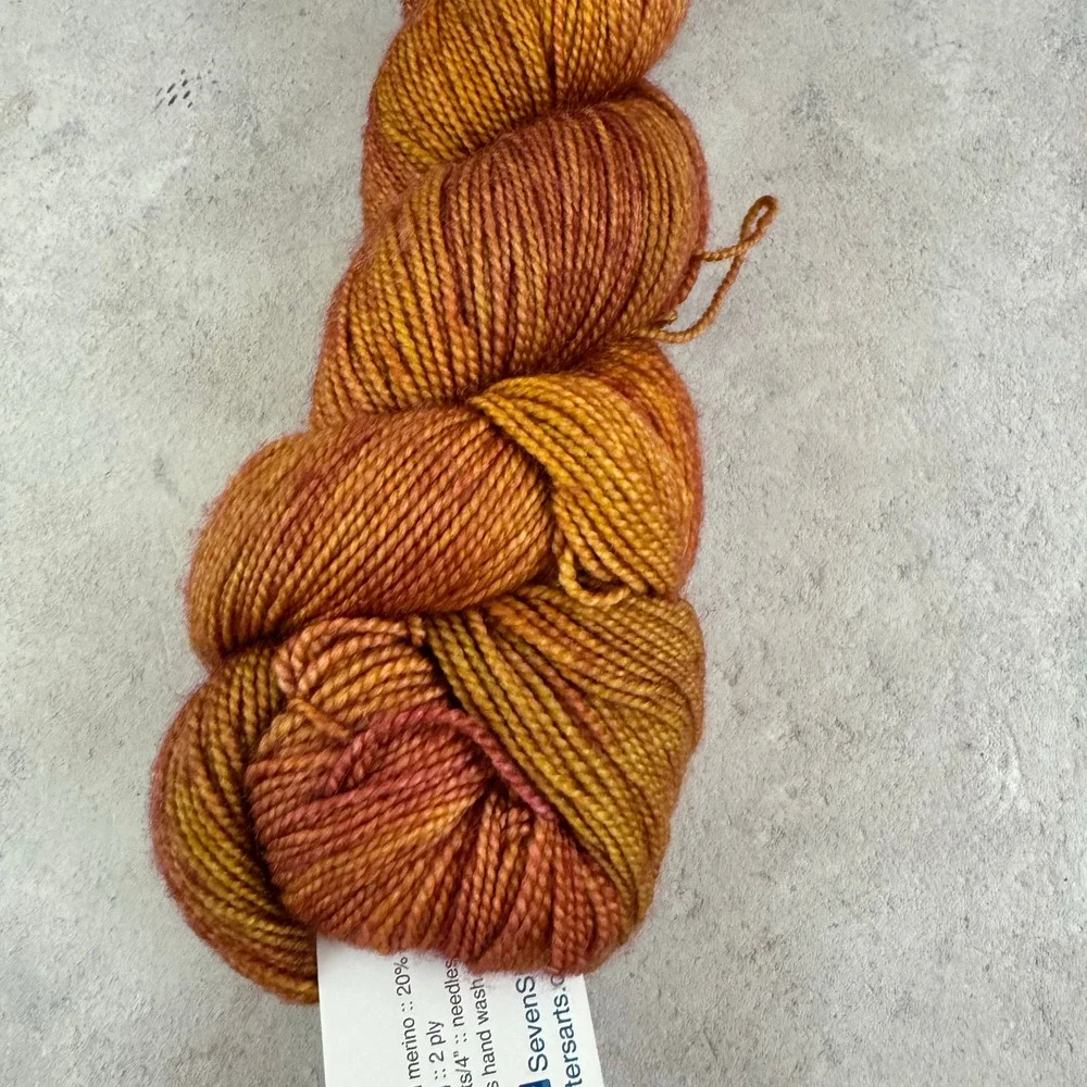 Destash Hand Dyed Seven Sisters Arts Matrika Yarn Unique Color 400yd Merino Silk